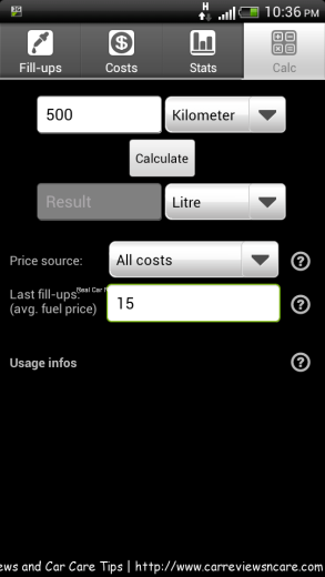 Fuellog calculate the fuel and maintenances cost