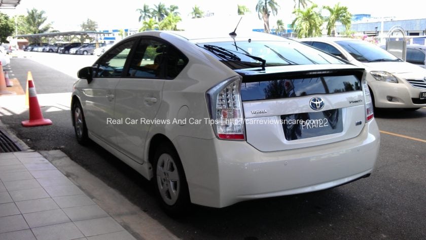 White Toyota Prius Luxury Back View