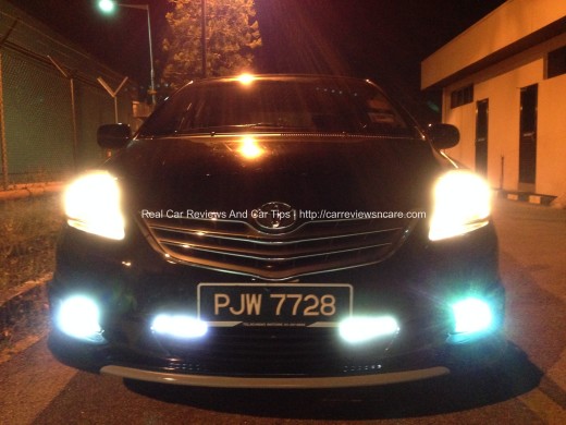 Toyota Vios GT Street Front View during Night time