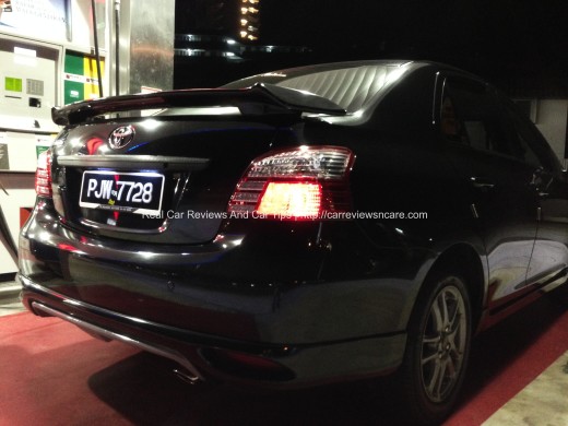 Toyota Vios GT Street Rear View at petrol station