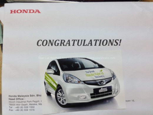 Honda Jazz Hybrid Envelope 