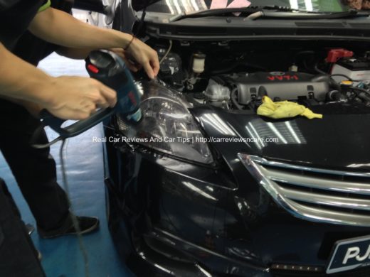 Toyota Vios Headlamp Tint installation 4