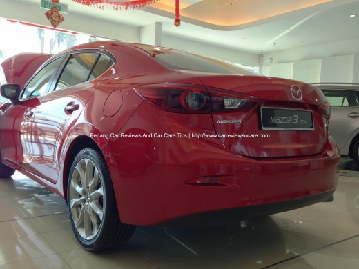 All new 2014 Skyactiv Mazda 3 2.0L Rear View