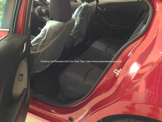 2014 Skyactiv Mazda 3 2.0L Rear Seat