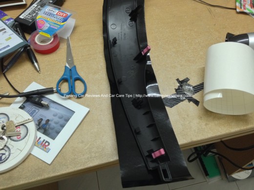 Prepare to wrap Toyota Vios Interior Trim with Carbon Fiber Vinyl