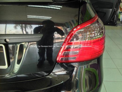 Black tint film on Toyota Vios tail lamp completed