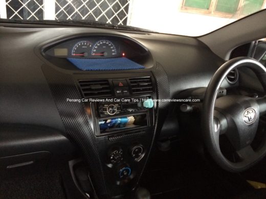 Carbon Fiber Vinyl Passenger view in Toyota Vios 1