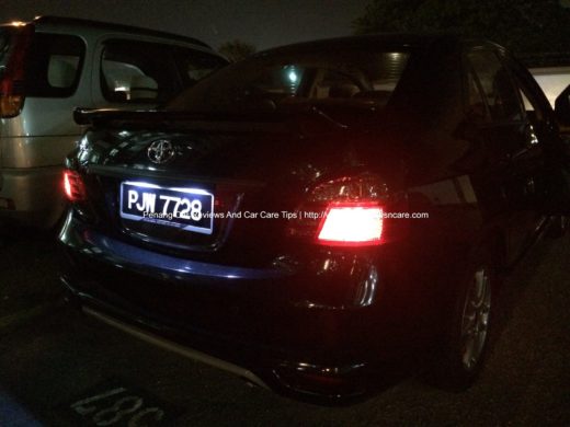 Toyota Vios Rear View on Night Time