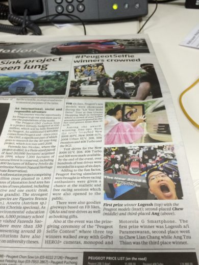 New Straits Times on 1st June 2014 - Ang Tzu Thian