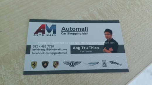 Kelvin Ang Tzu Thian Car Partner Program with Automall Penang