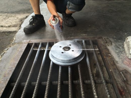 Painting white color on the Toyota Vios Rear Drum