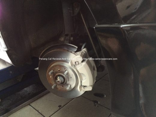 White Paint on Toyota Vios Front Brake Caliper