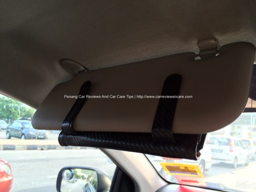 Slim Tissue Box Clip Holder at Sun Visor Back View