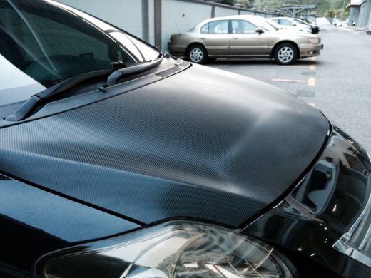 carbon fiber vinyl on Toyota Vios GT Street hood