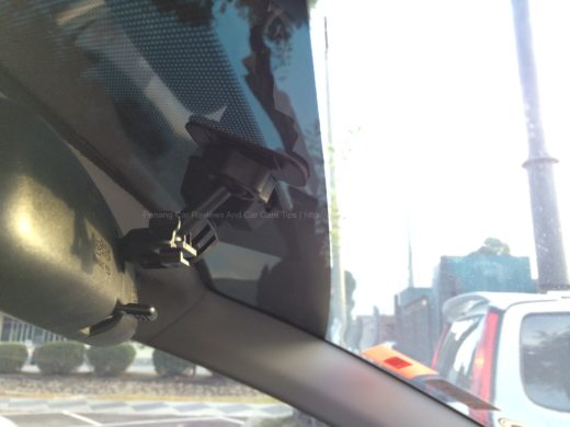 car mounting bracket on the car windscreen