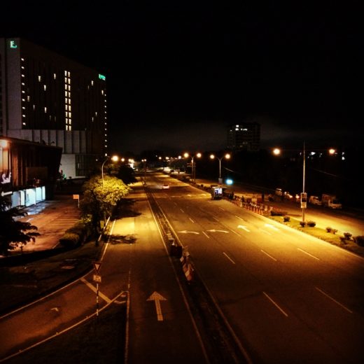 Empty street for marathoner 