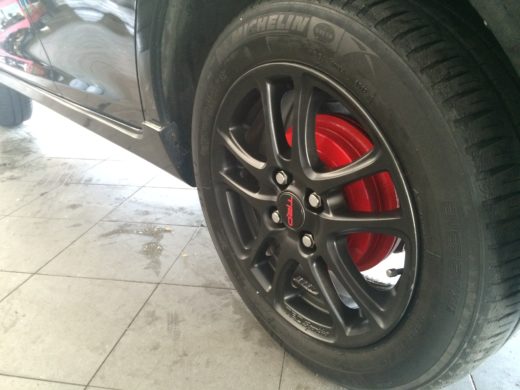 Rear Black TRD Wheels with red Drum Brake