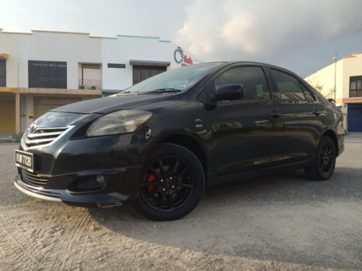 Toyota Vios GT Street and Black TRD Wheels Sideview 2