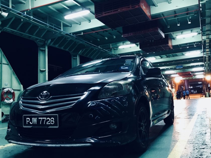 Toyota Vios 2010 Limited Black Edition on ferry alone