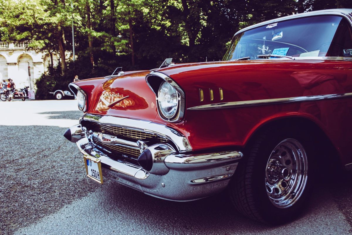 Classic Car Red on Road