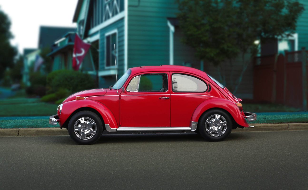 Classic Car Red on Road