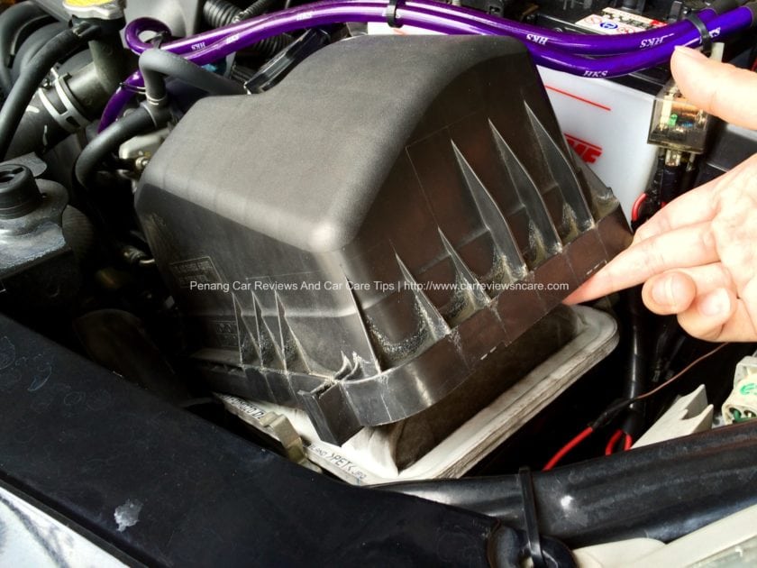 Engine Air Filter in Toyota Vios Engine Bay