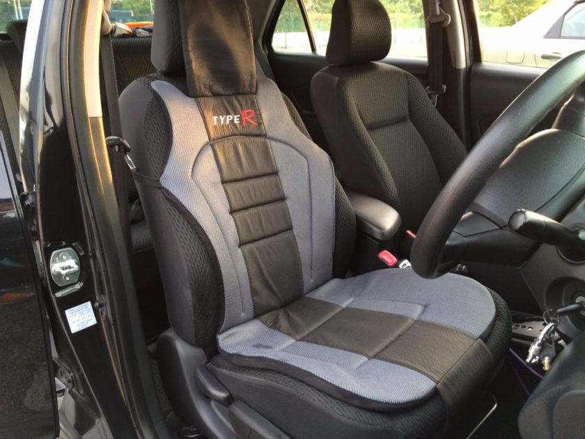 Front Car Seat Cover Installed on the Toyota Vios driver seat