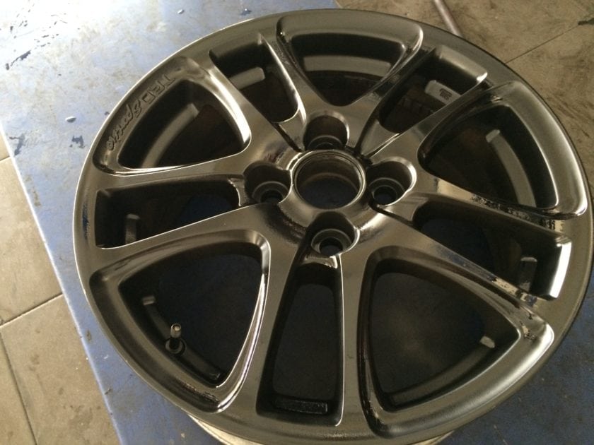 TRD Wheels coated with Black Rubber Paint