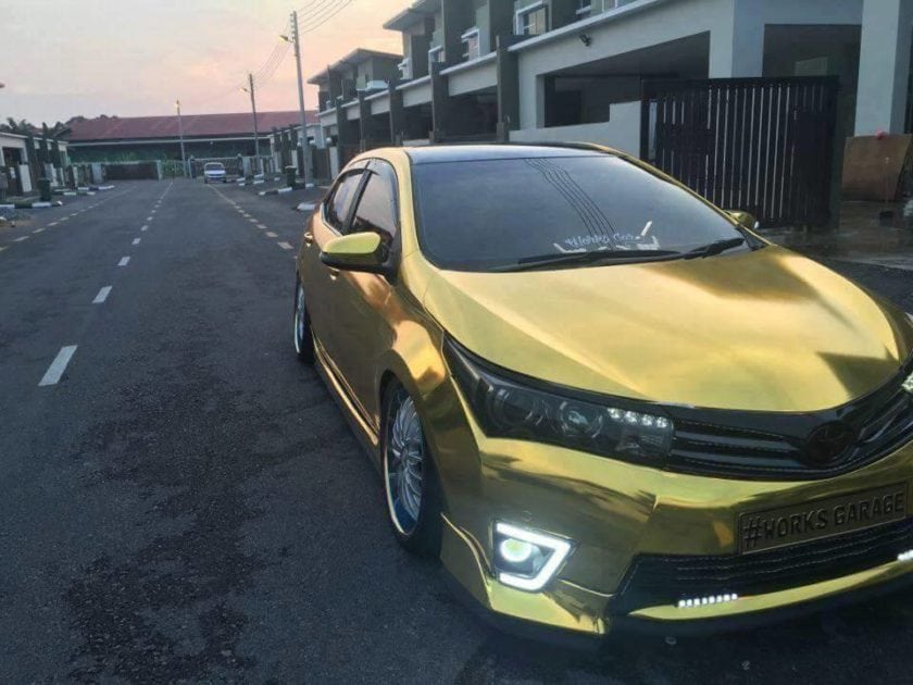 Gold Toyota Altis Modified