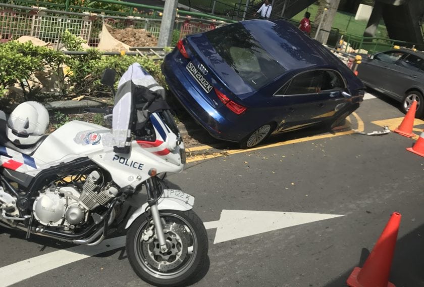 Audi accident in Singapore