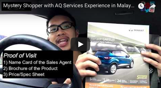 Mystery Shopper with AQ Services Experience in Penang (Malaysia)