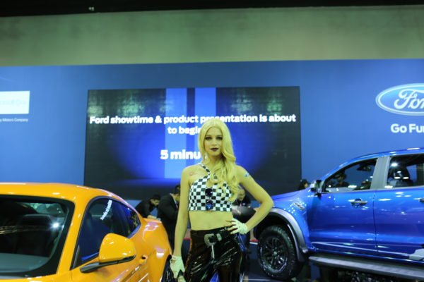 Hot Girl in Mustang Booth