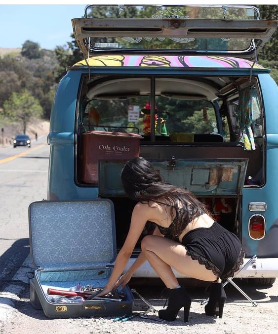 Woman who repair car is sexy