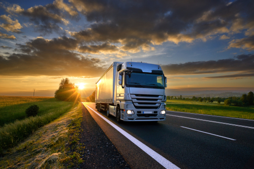 Lorry by the sunset