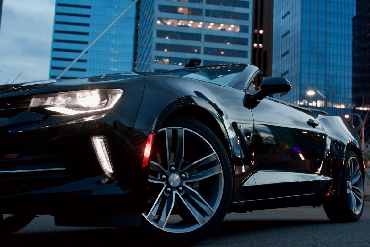 Black car with cool rims