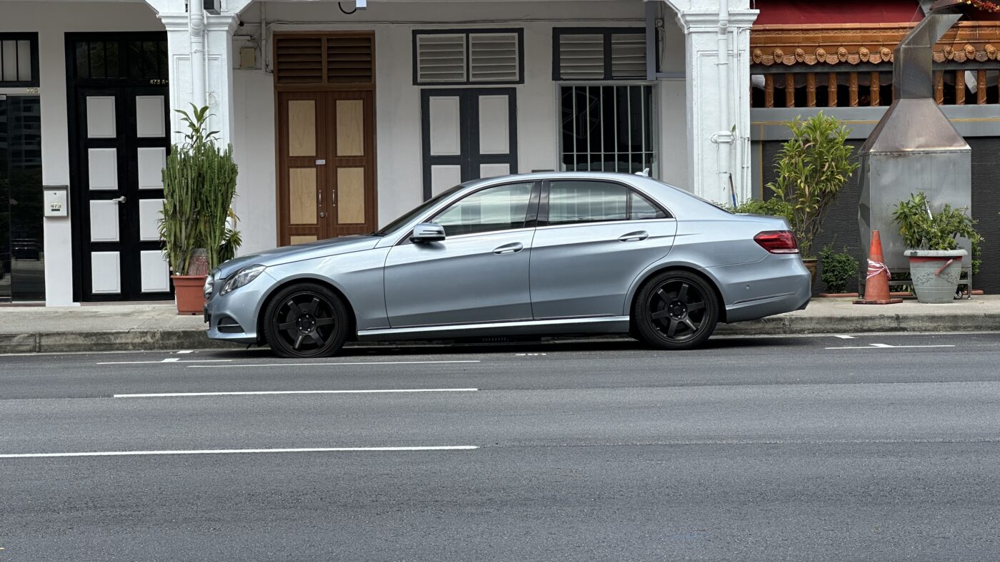 Flat Tyre Mercedes Side View